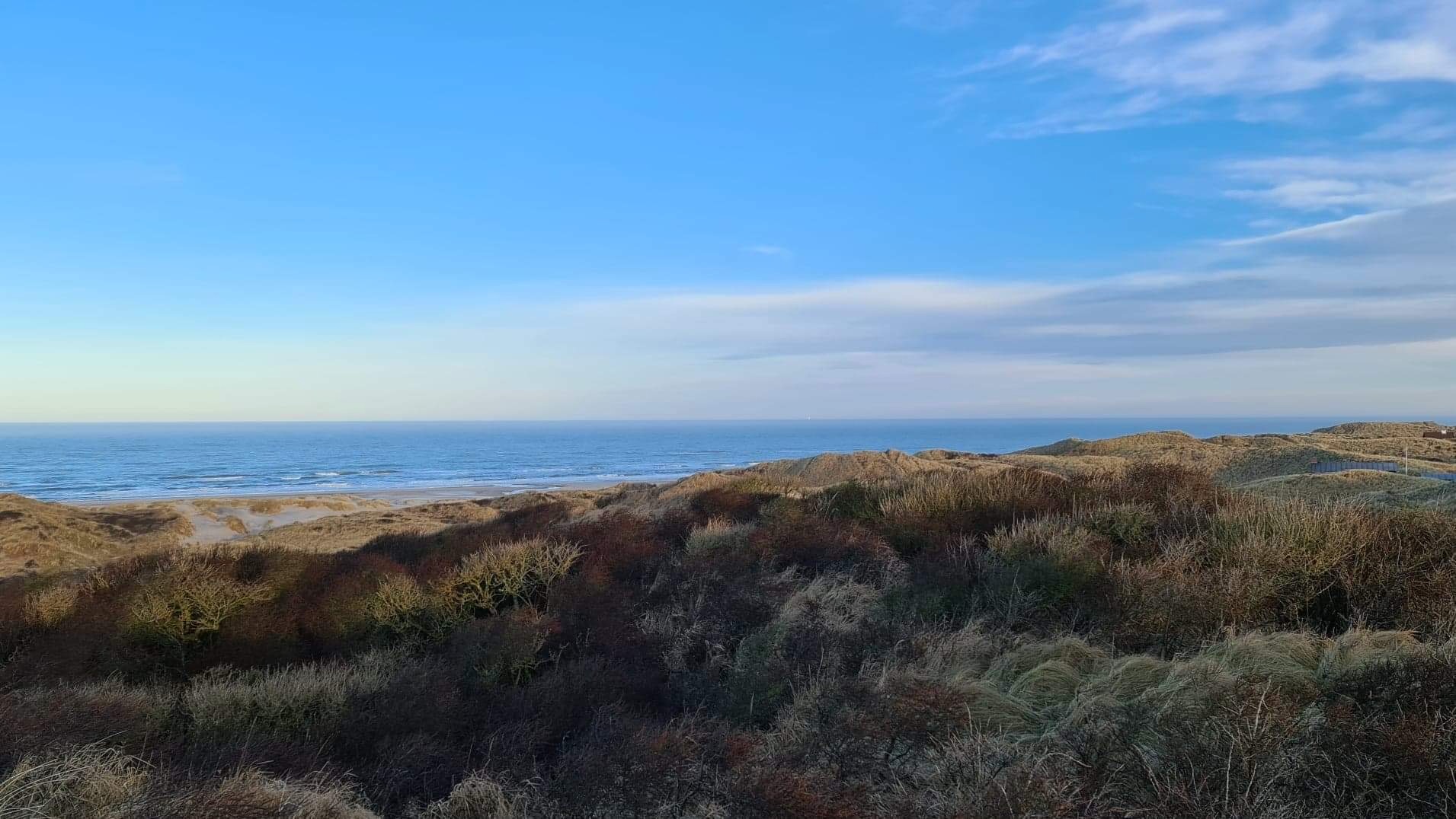 udsigt over Vesterhavet op ad kysten mod nordvest